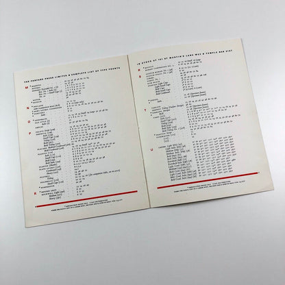 Type founts and sizes held at The Fanfare Press | Type specimen leaflet