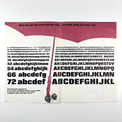 The Folio family – designed by Dr K.F. Bauer and Walter Baum, type specimen leaflet | Bauer Type Foundry / Soldans Limited, undated