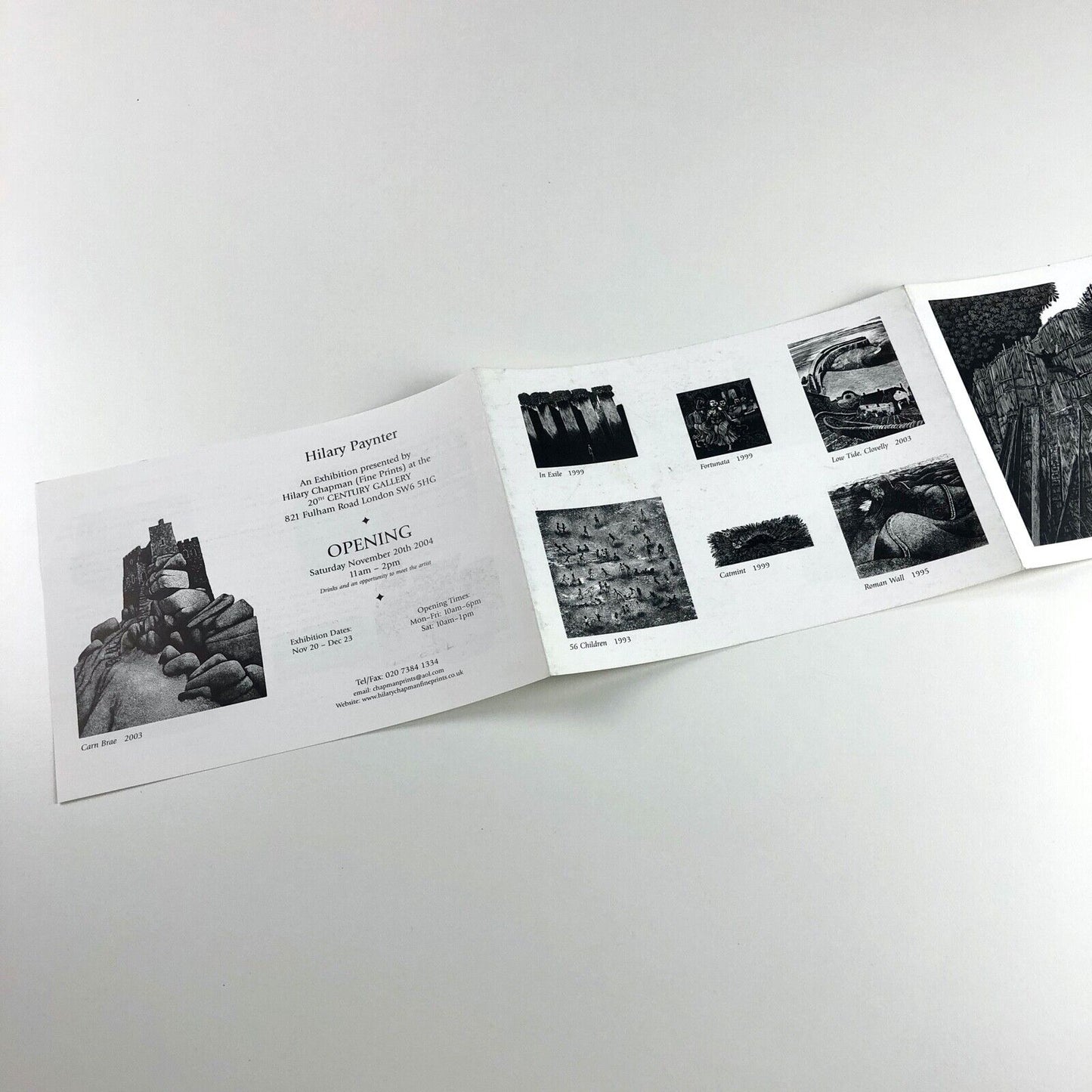 Leaflet for Wood Engravings by Hilary Paynter | 20th Century Gallery, 2004