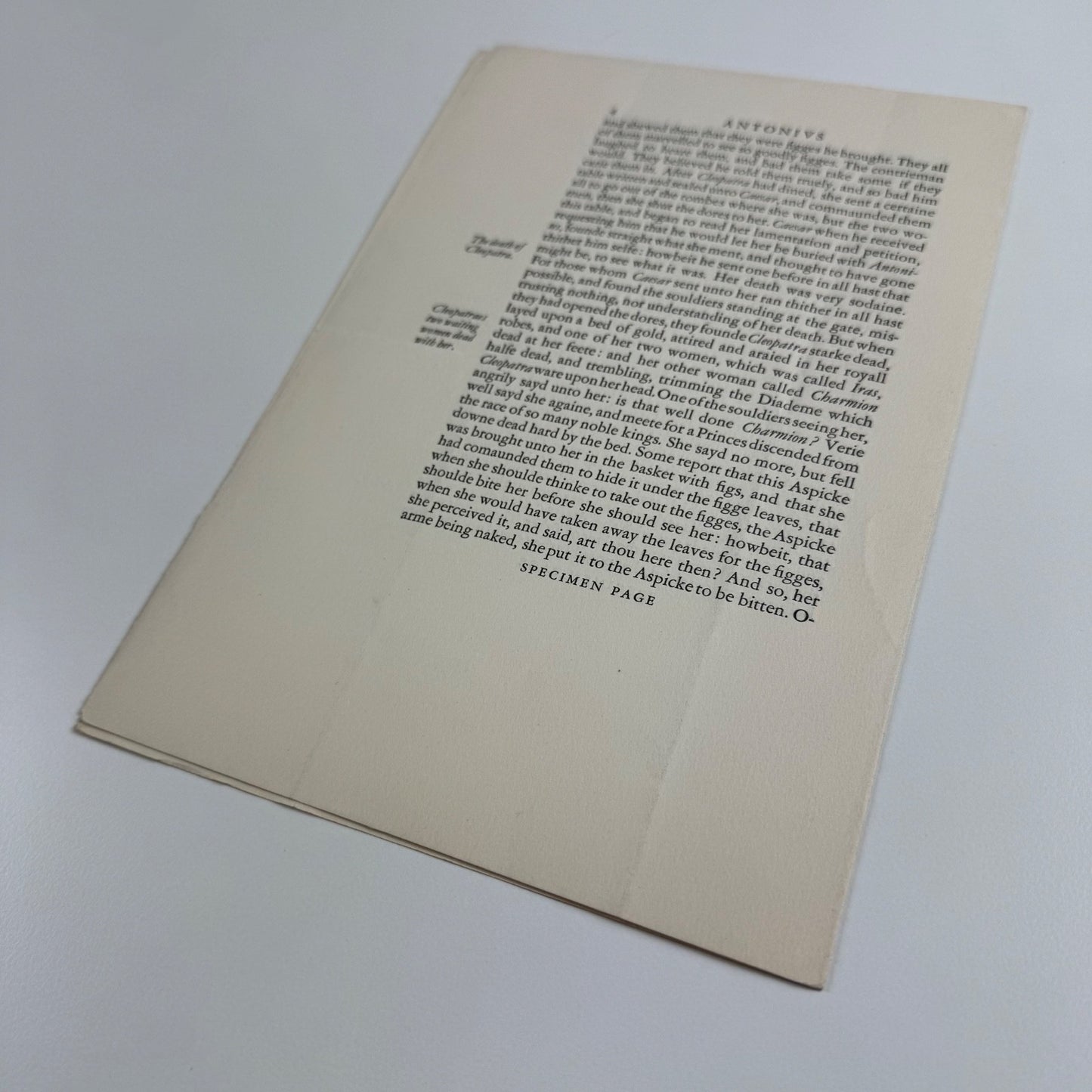Specimen page for North’s Plutarch | Shakespeare Head Press | Stamp for Henry Young &amp; Songs Ltd booksellers Liverpool
