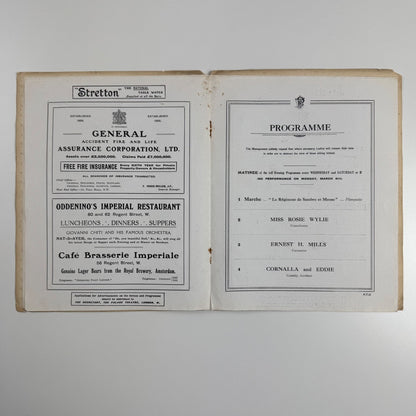 The Palace Theatre, London programme c.1915