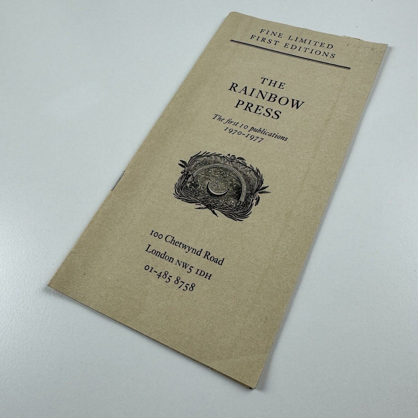 Leaflet for The Rainbow Press | The first 10 publications 1970-1977 | The John Robert Press | includes Ted Hughes, Sylvia Plath
