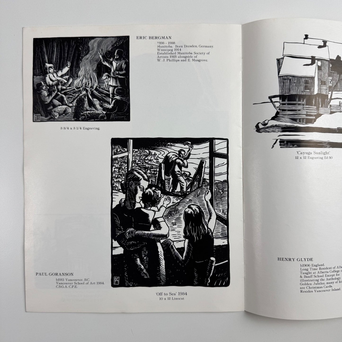 Leaflet for engravings, etchings, woodcuts, linocuts. Contemporary and Historical Works | Peter J. Mortimer-Rae Fine Arts, Calgary