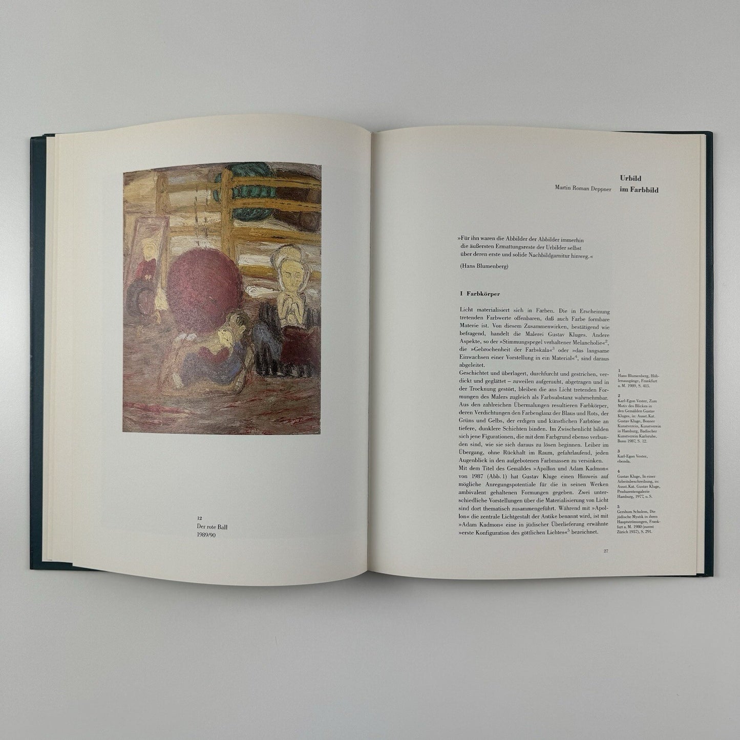 Gustav Kluge. Die Elemente - Die Künste | Edition Cantz, 1992 catalogue
