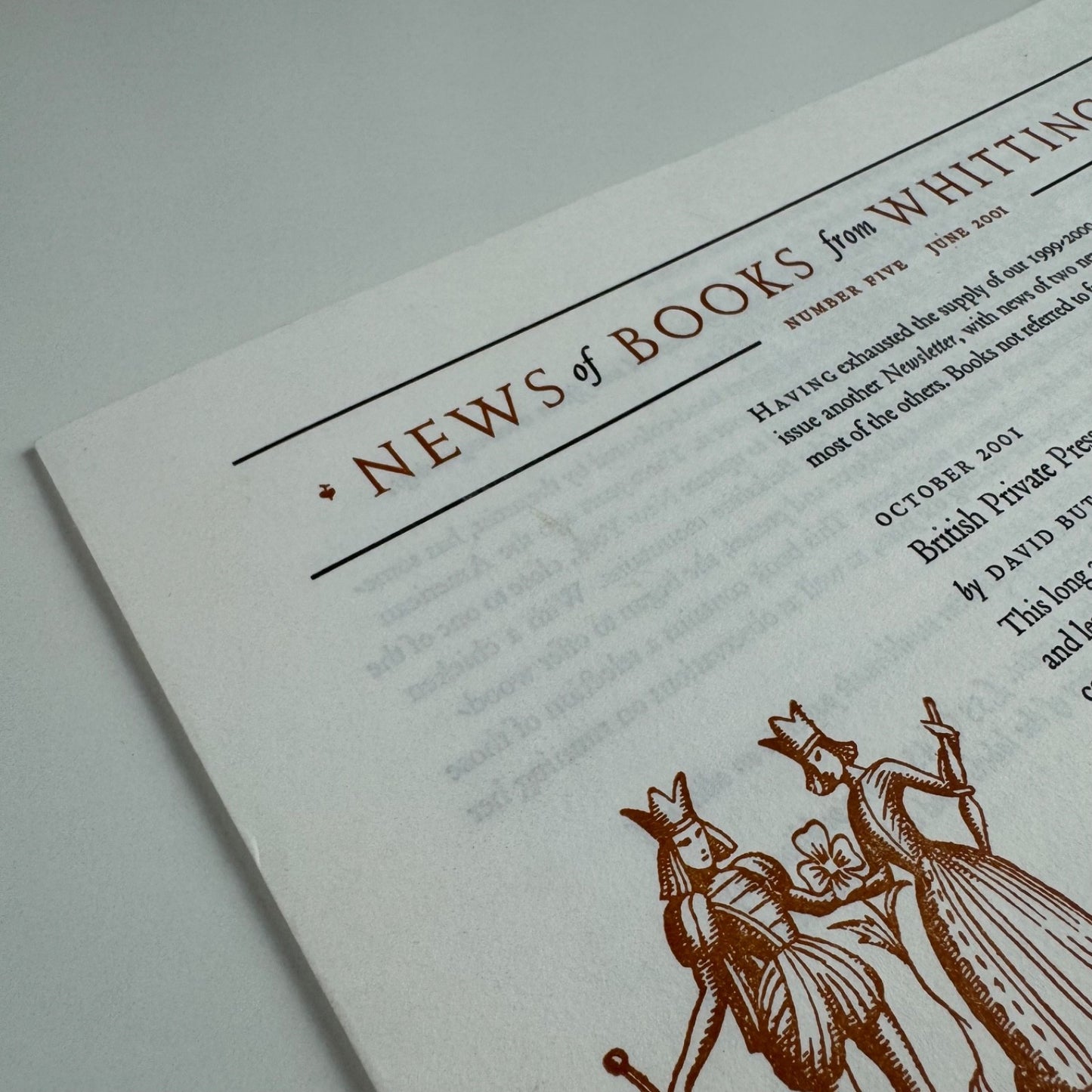 Leaflet News of Books from Whittington Press number 5 June 2001
