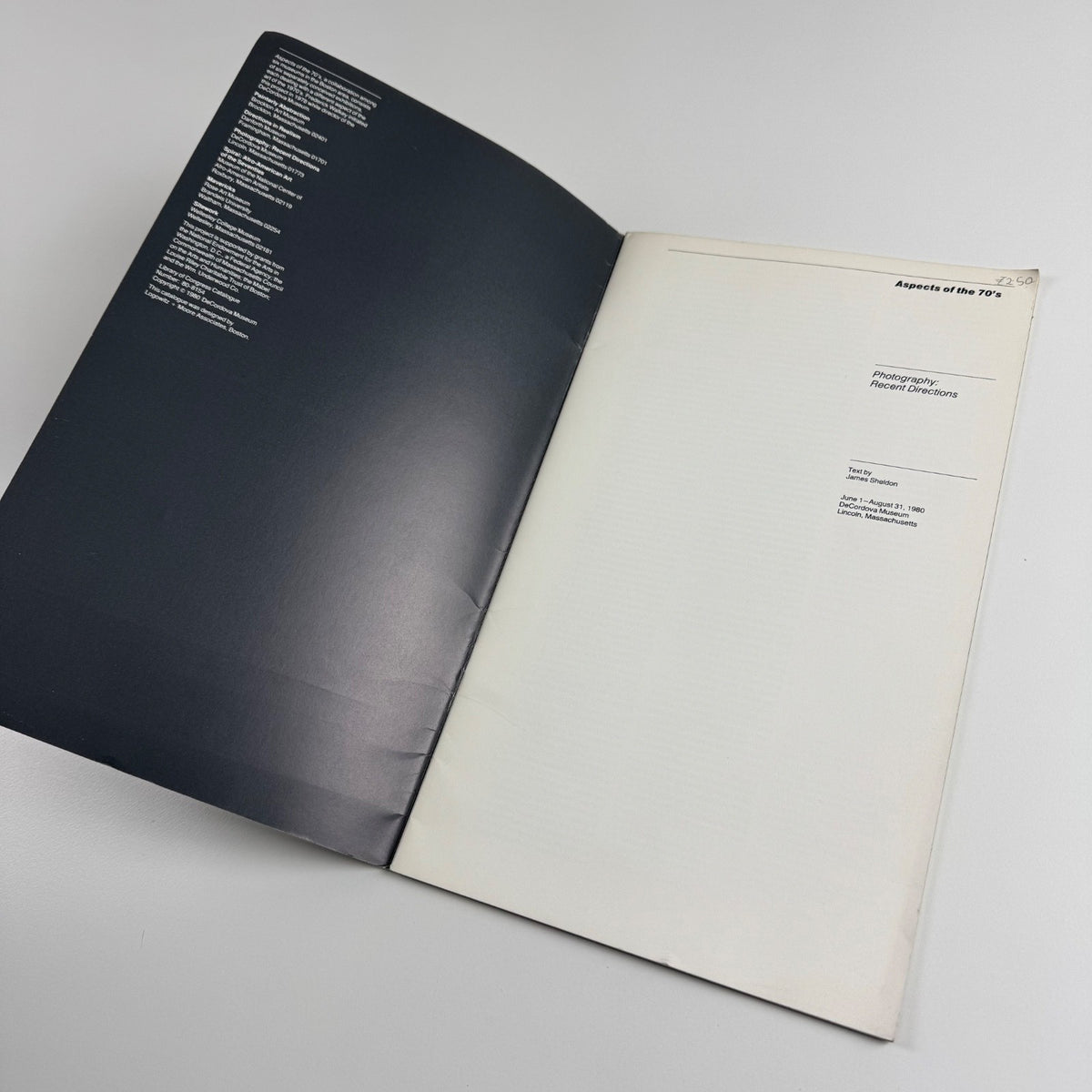 Aspects of the 70’s Photography recent Directions DeCordova Museum, Lincoln 1980 text by James Sheldon