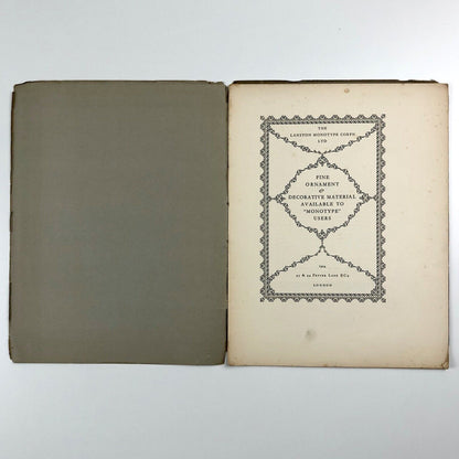 Monotype Flower Decorations type specimen booklet | Lanston Monotype, 1924