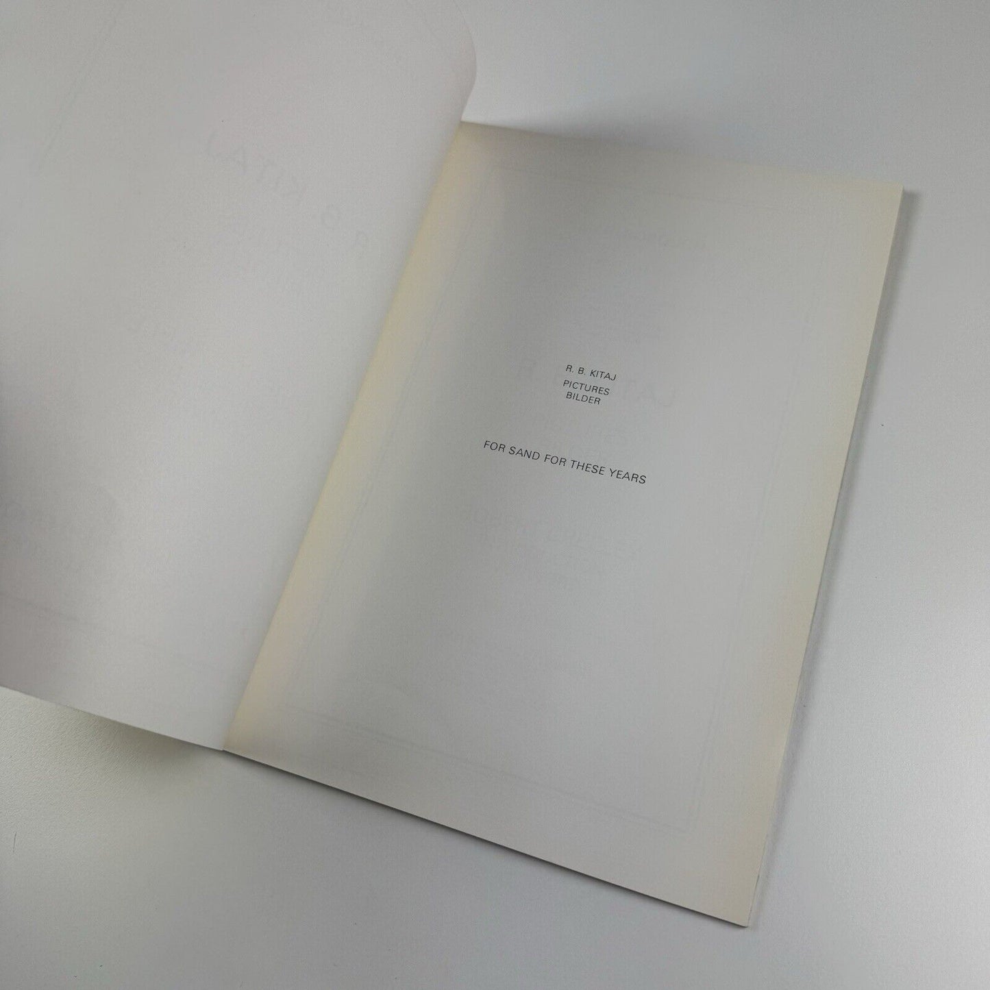 R.B. Kitaj Pictures For Sand for These Years | Marlborough London, 1977 | introduction by Robert Creeley