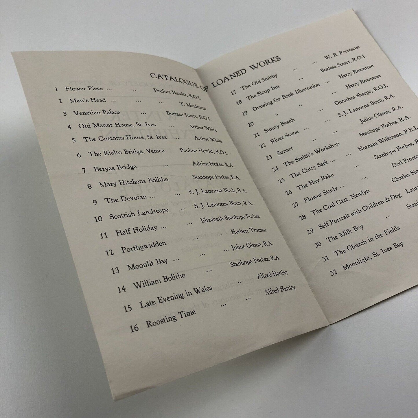St Ives Society of Artists | Winter Exhibition catalogue leaflet, 1970-71 | Newlyn artists
