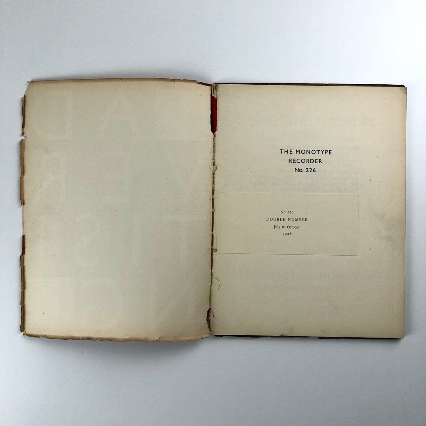 The Monotype Recorder – Advertising journal, July to October 1928 | Issue no 226