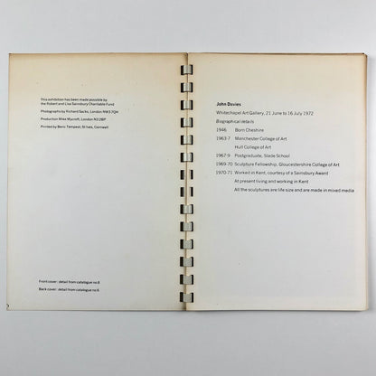 John Davies | Whitechapel Art Gallery exhibition catalogue, 1972