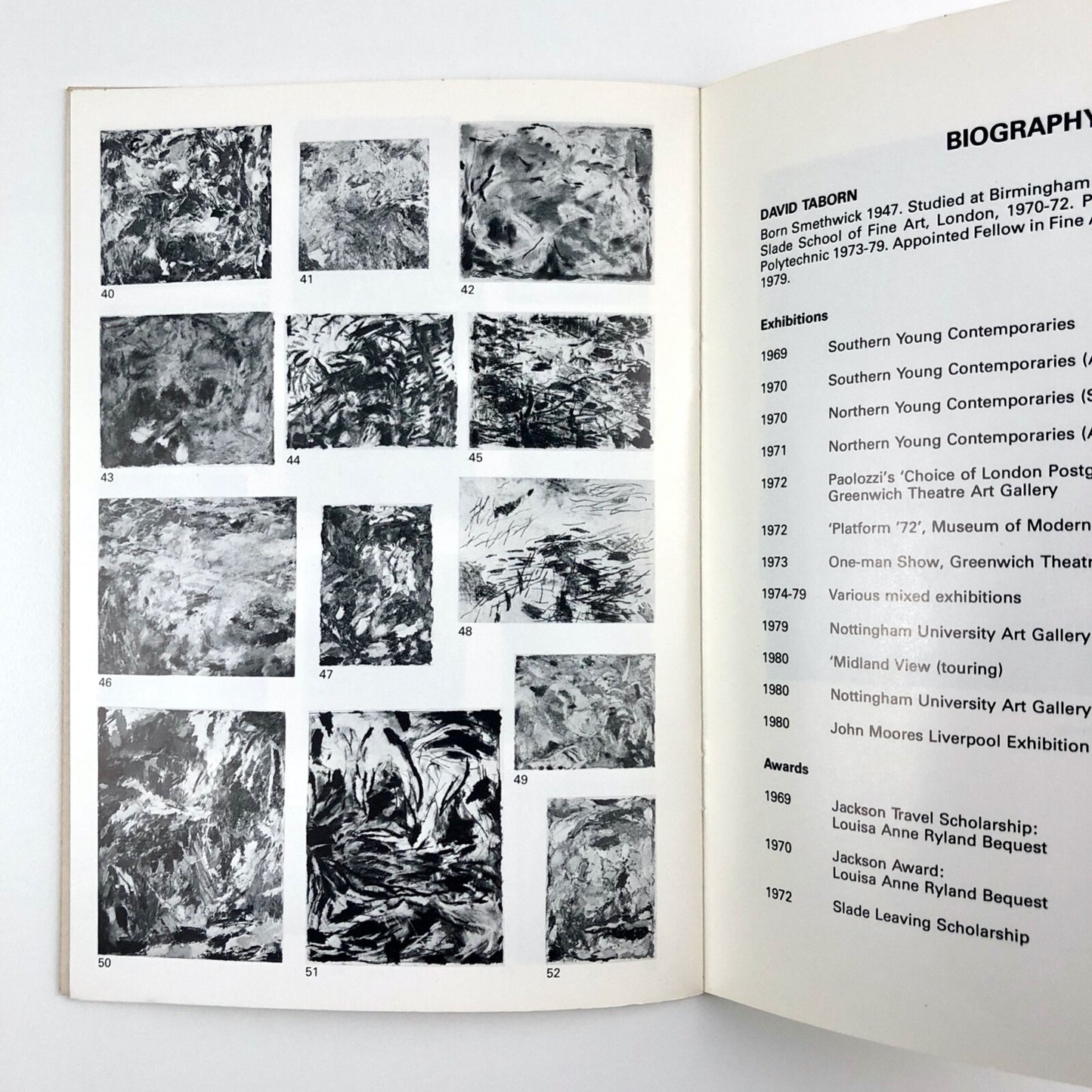 David Taborn – Paintings & Drawings | Nottingham University, Bluecoat Gallery 1981 | Catalogue and related ephemera