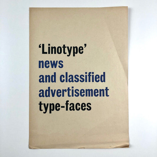 Linotype: news and classified advertisement typefaces | Type specimen leaflet, 1960s?