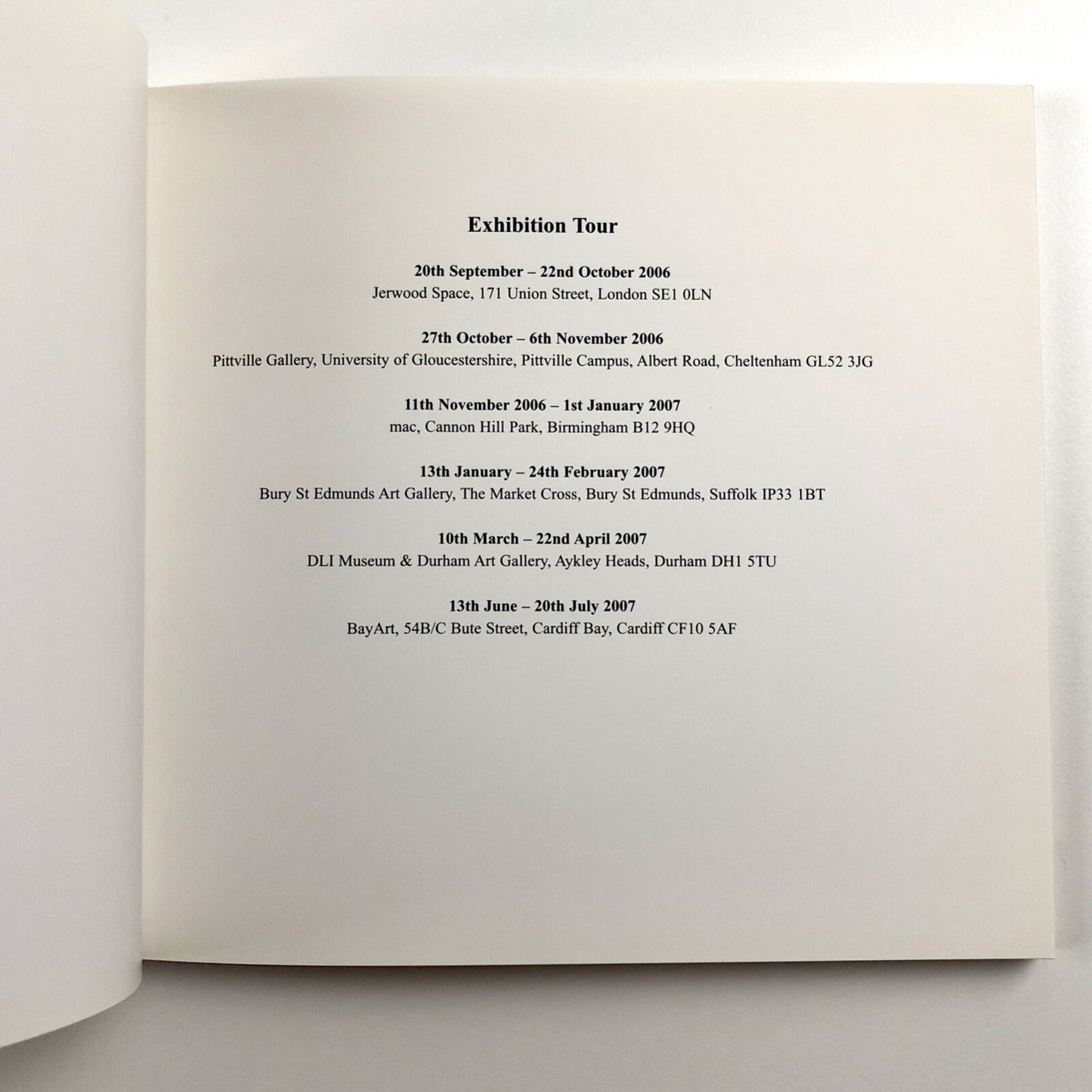 Jerwood Drawing Prize 2006 catalogue of exhibits