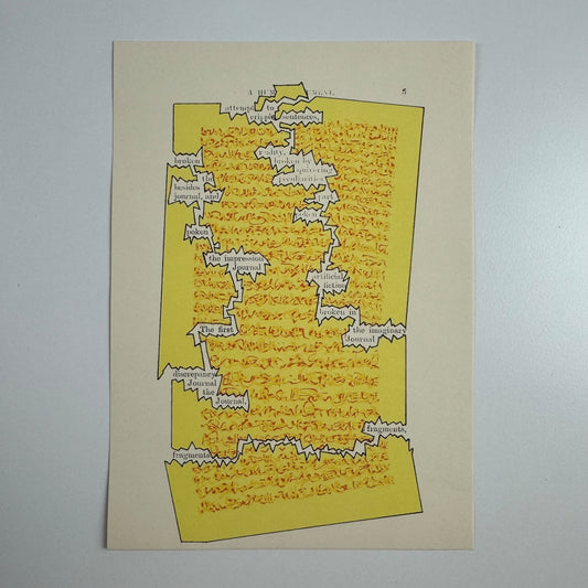 A Humument page 5 'attempt to cripple sentences' Tom Phillips | The Tetrad Press, 1970