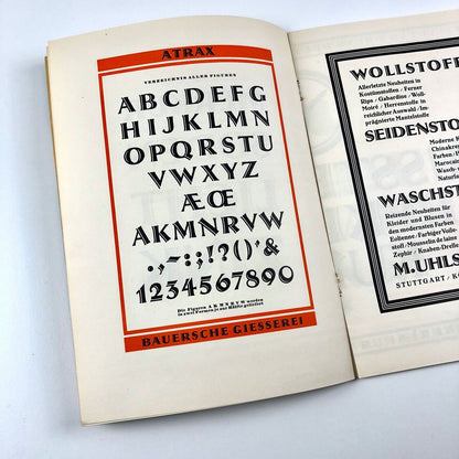 Atrax | Die Schrift für Titelzeilen | Type specimen | Bauer | Heinrich Jost 1926