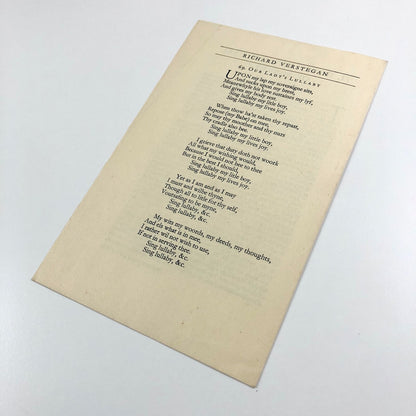 Prospectus for Recusant Poets by Louise Imogen Guiney. with a selection from their work Saint Thomas More to Ben Jonson | Sheed & Ward 1938