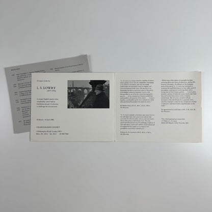Promotional leaflet for 32 Major Works by L.S. Lowry | Crane Kalman Gallery 1982