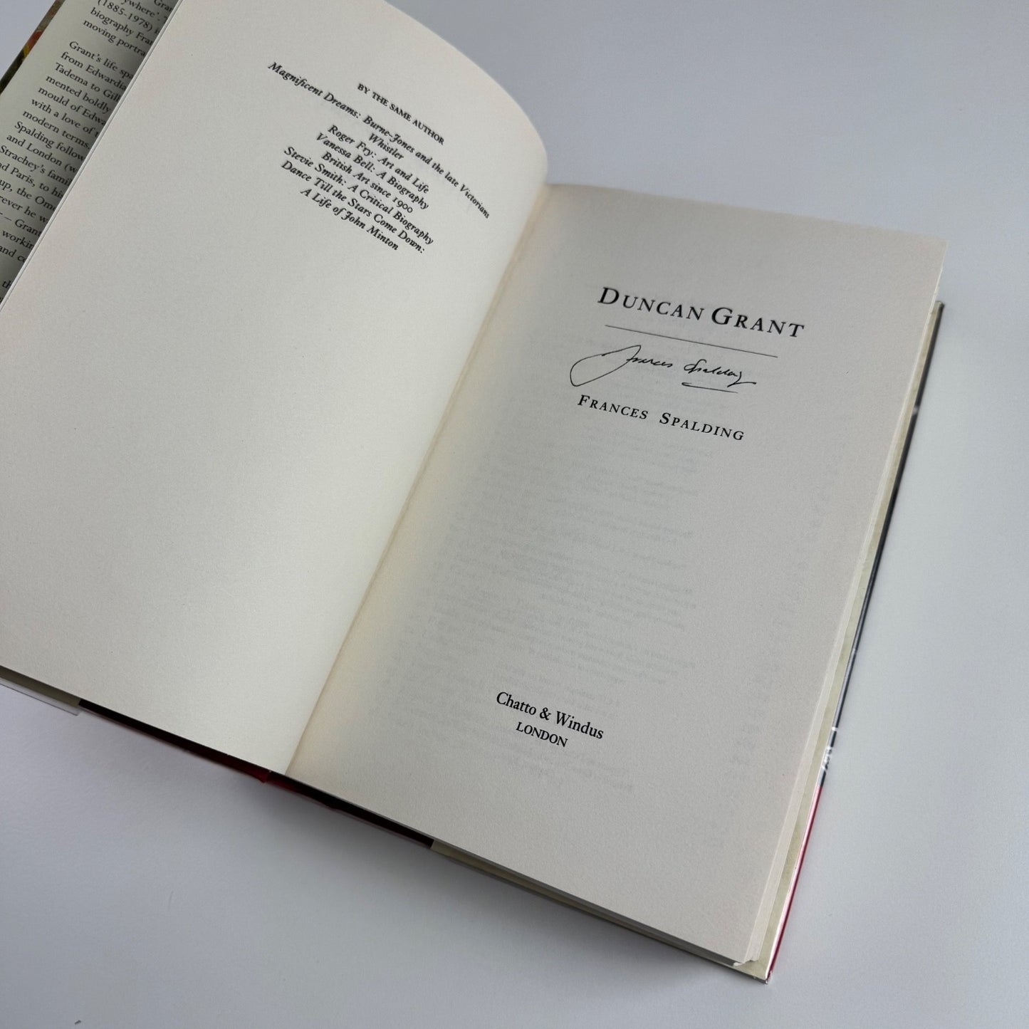 Duncan Grant A biography by Frances Spalding | Chatto & Windus, 1997 signed by the author