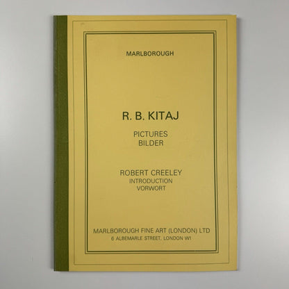 R.B. Kitaj Pictures For Sand for These Years | Marlborough London, 1977 | introduction by Robert Creeley