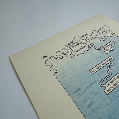 A Humument page 230 'Saturday displeasure' by Tom Phillips | The Tetrad Press, 1970