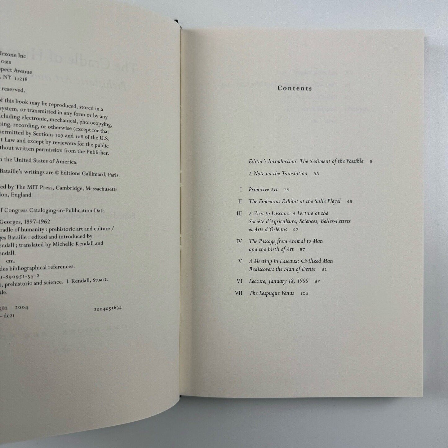 The Cradle of Humanity. Prehistoric Art and Culture by Georges Bataille | Zone Books, 2005