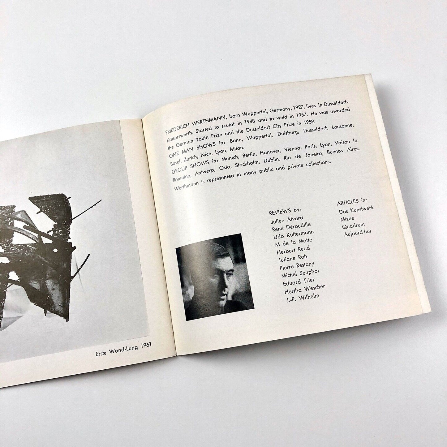 [Friederich] Werthmann sculpture exhibition booklet | Hamilton Galleries, 1964