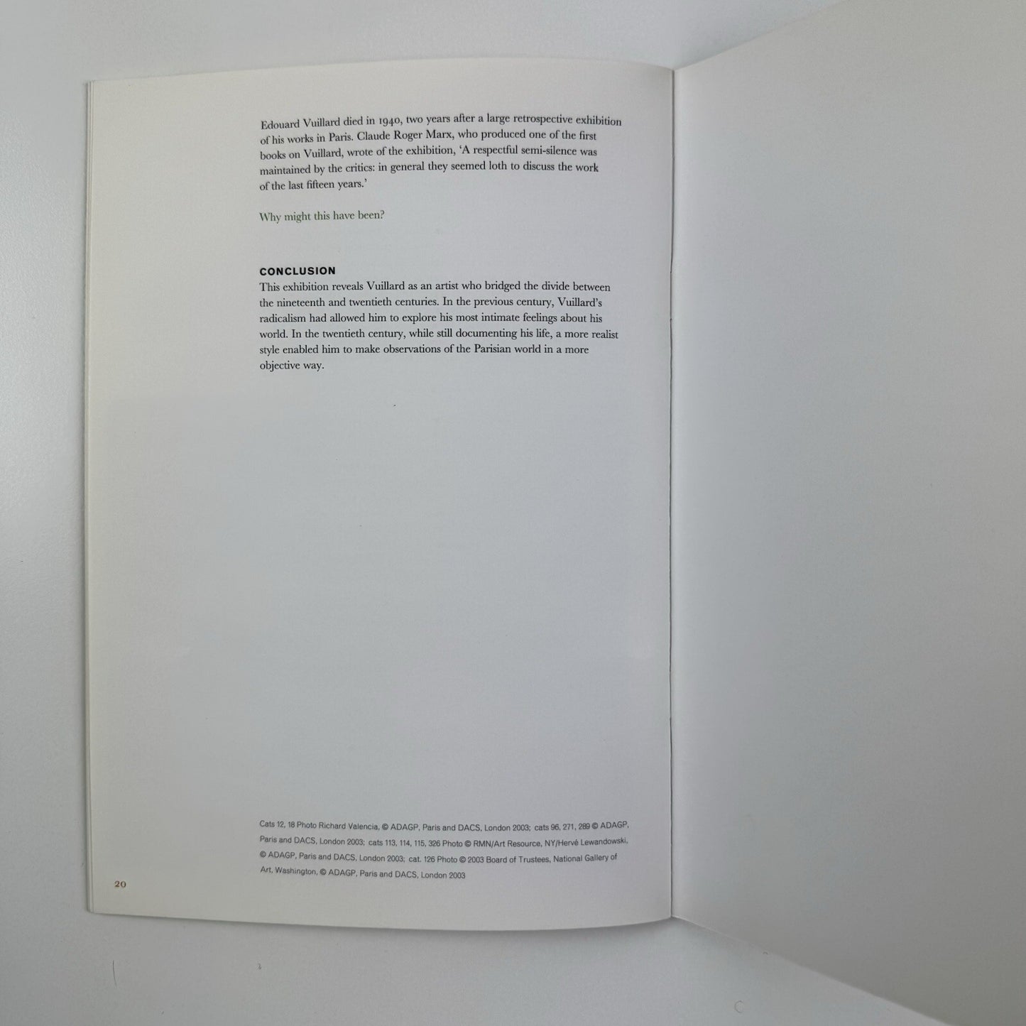Gallery guide for Vuillard – From Post-Impressionist to Modern Master | Royal Academy, 2004