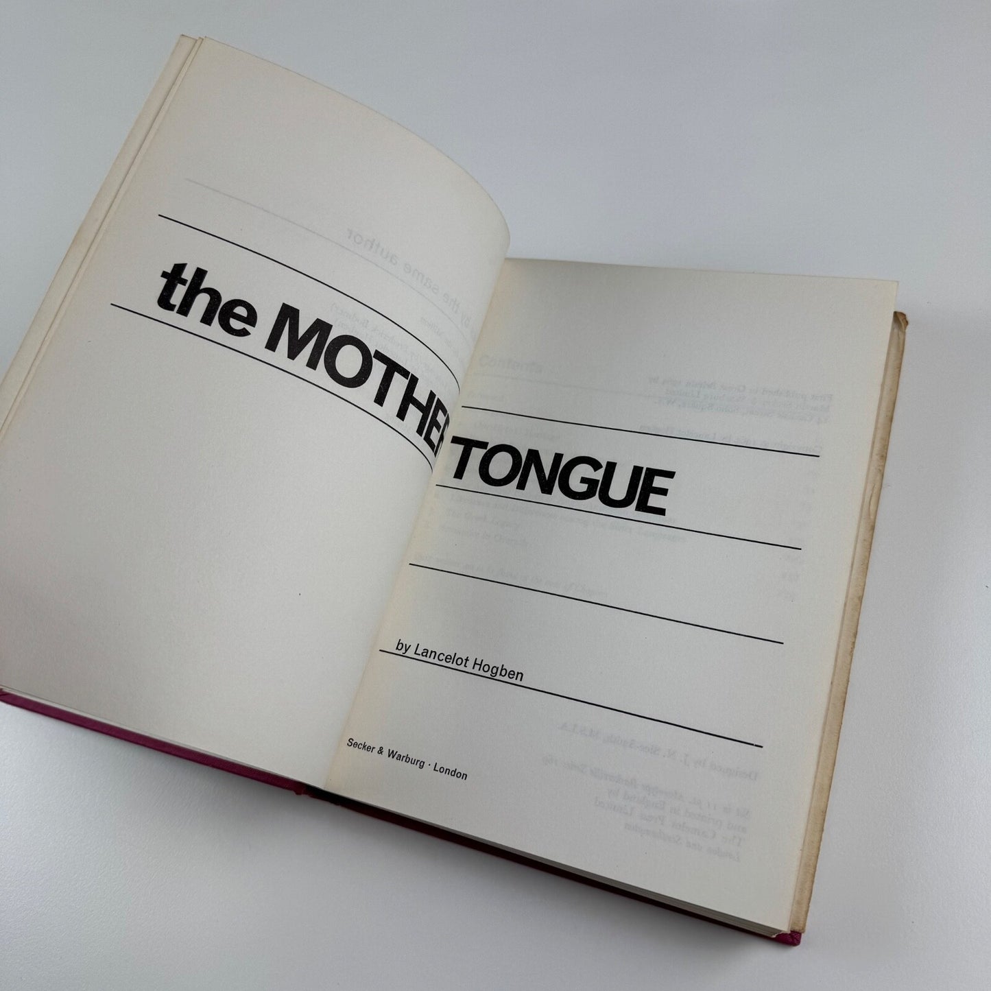 The Mother Tongue in quiz and colour by Lancelot Hogben | Secker & Warburg, 1964