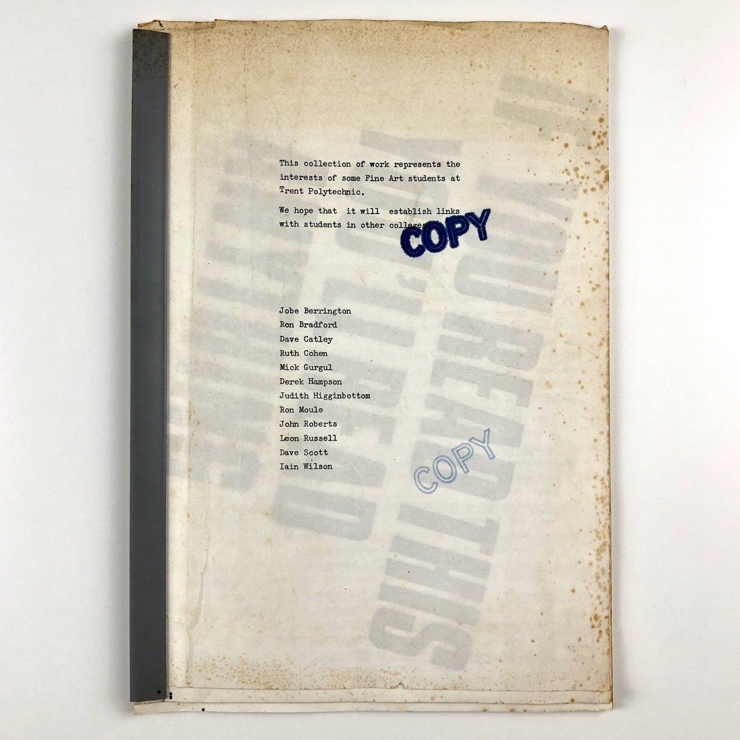 Trent Polytechnic – Fine Art Students work self-published 1970s/80s?
