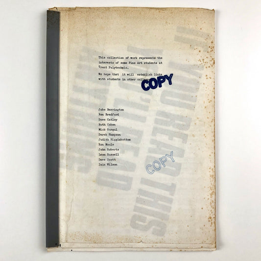 Trent Polytechnic – Fine Art Students work self-published 1970s/80s?
