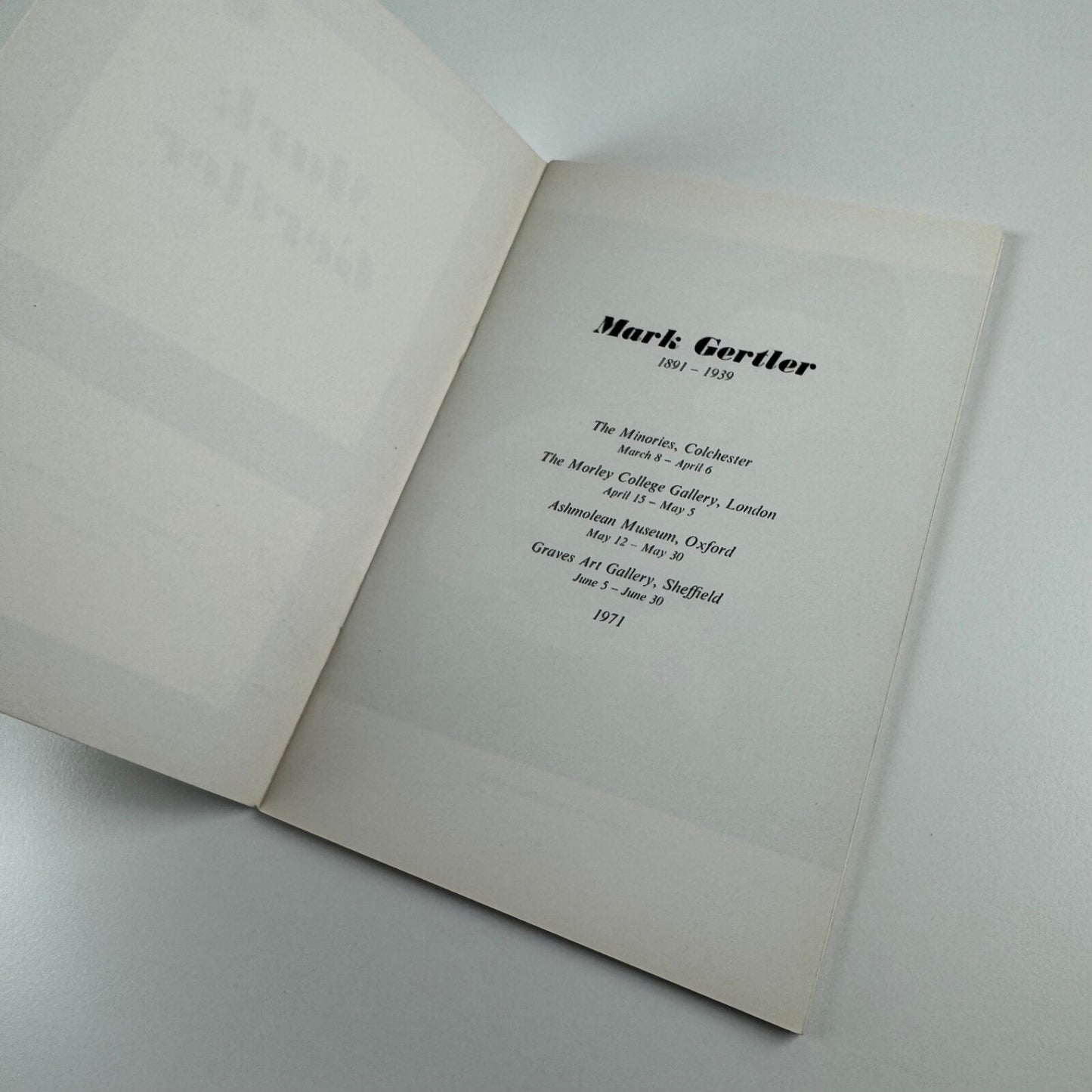 Mark Gertler | Graves Art Gallery, Sheffield, June 1971