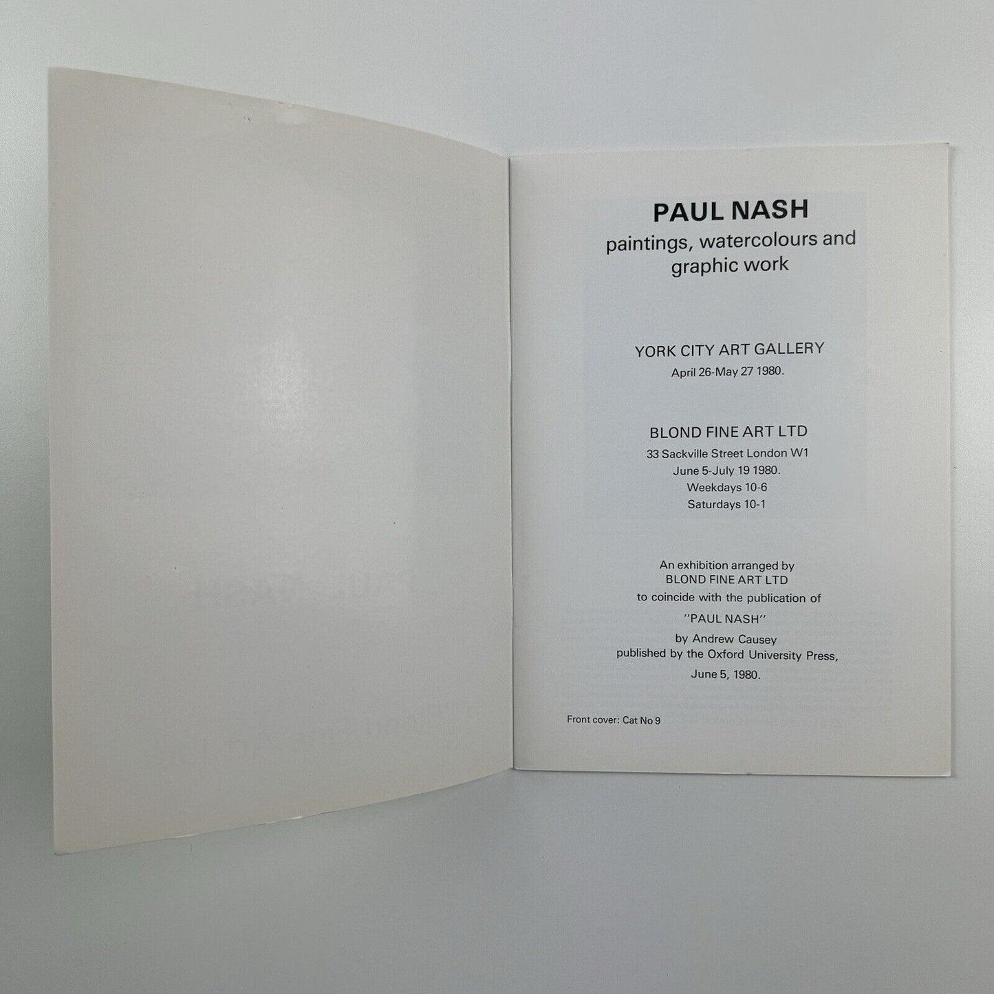 Paul Nash. Paintings, watercolours and graphic work | York City Art Gallery and Blond Fine Art, 1980