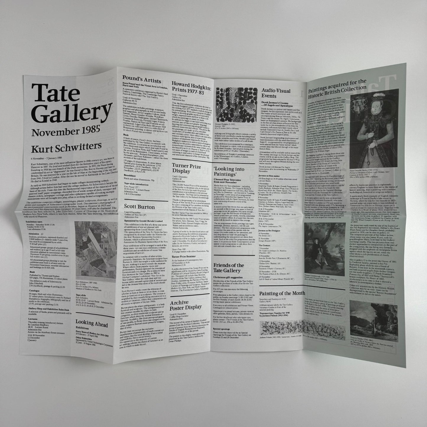 Ephemera relating to Kurt Schwitters Tate Gallery exhibition 1985/6