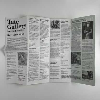 Ephemera relating to Kurt Schwitters Tate Gallery exhibition 1985/6