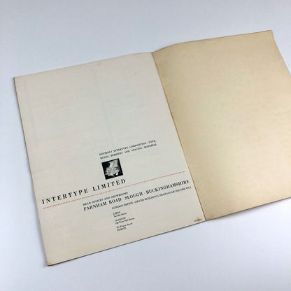 The New Model F Intertype Mixer | Trade booklet, Intertype Limited, 1934