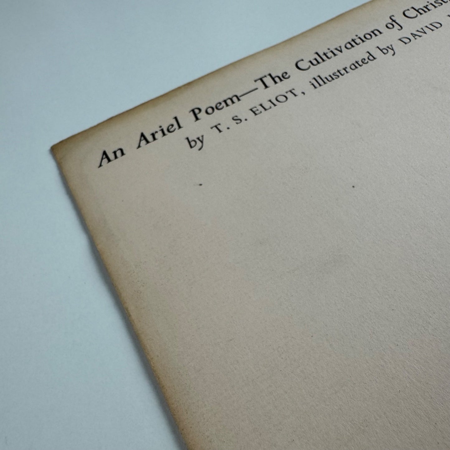 An Ariel Poem - Cultivation of Christmas Trees T.S. Eliot illustrated by David Jones 1954 unopened envelope
