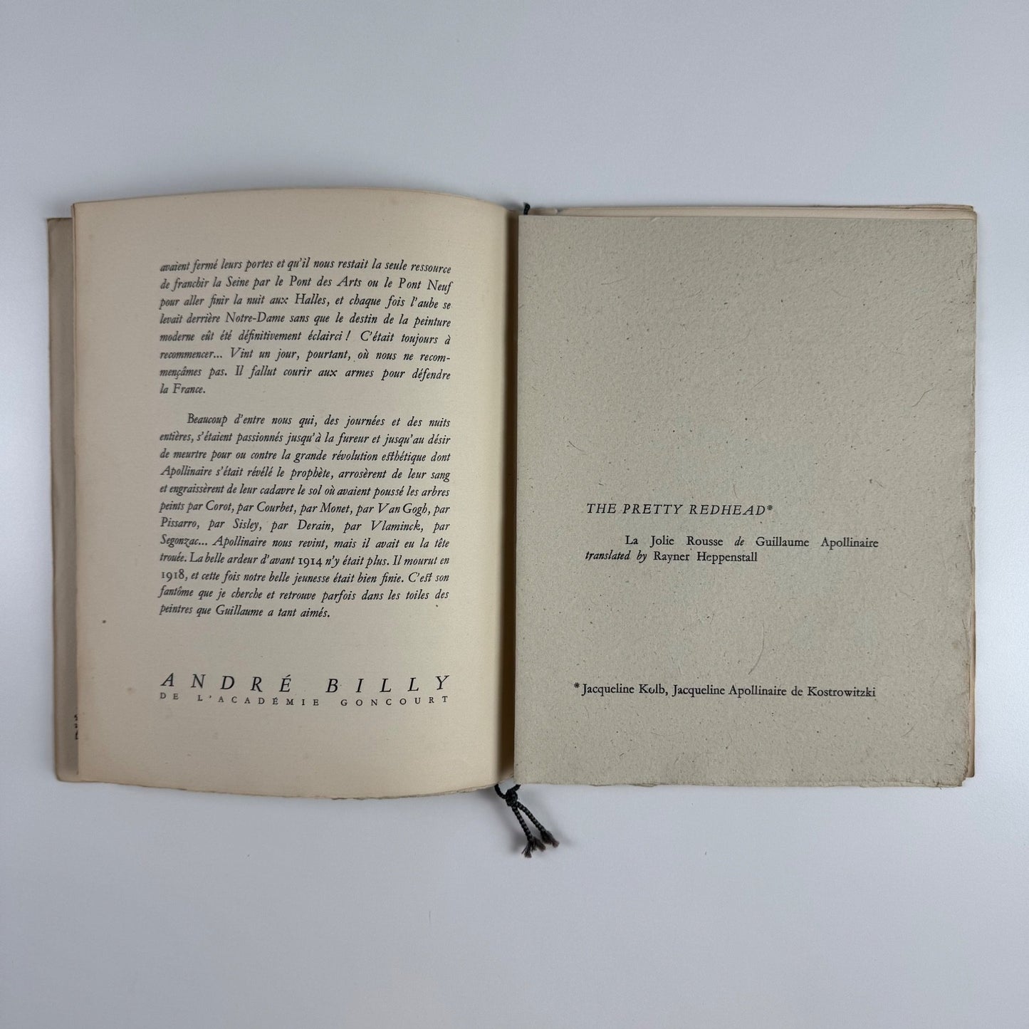 Il Pleut Apollinaire Chez Lui Guillaume Apollinaire. Galerie Apollinaire, 1947