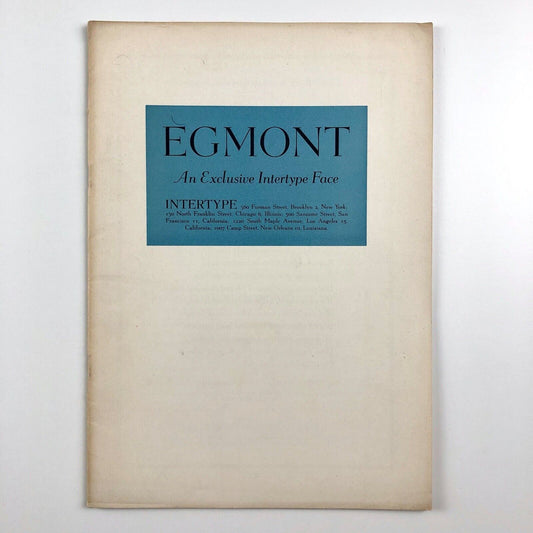 Egmont – An Exclusive Intertype Face | Type specimen booklet