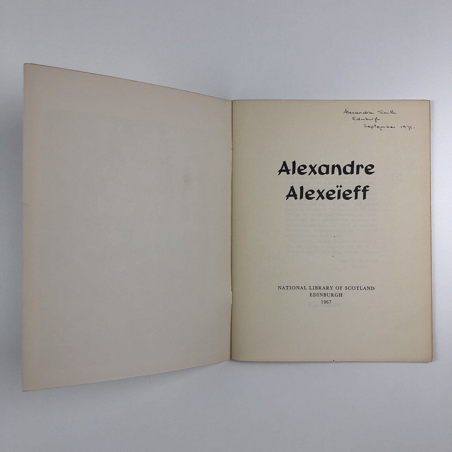 Alexandre Alexeïeff | National Library of Scotland exhibition catalogue, 1967
