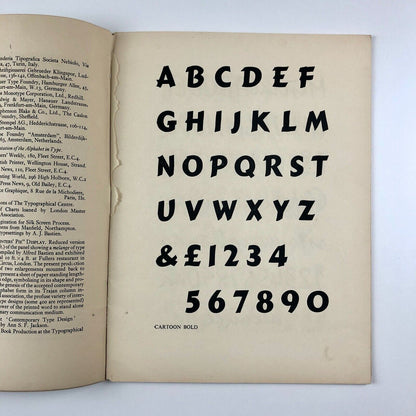 Alphabet in Type LCC type specimen booklet | Whitechapel Art Gallery, 1958