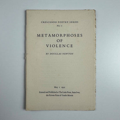 Metamorphoses of Violence Douglas Newton No 7 May 1952 Latin Press Guido Morris