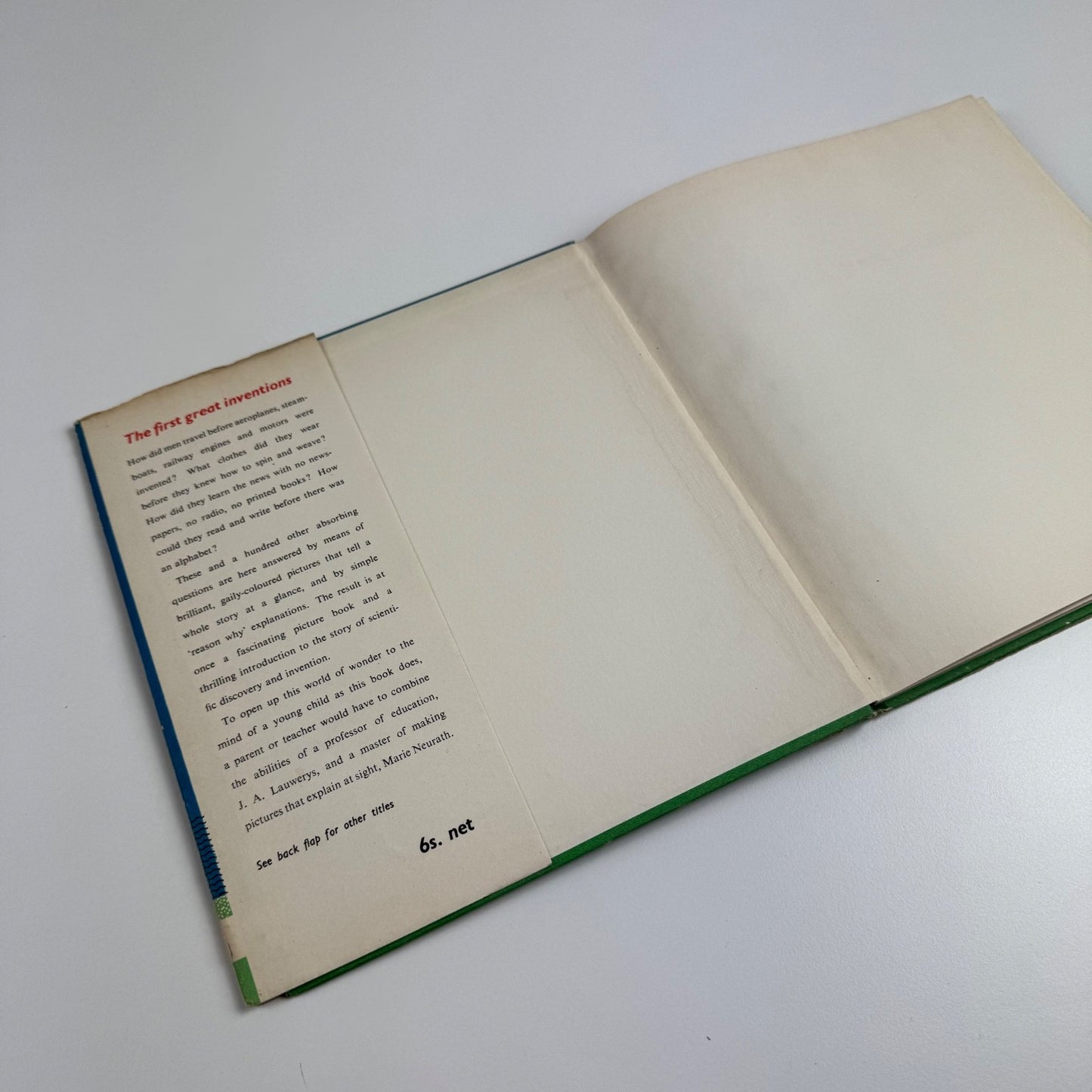 The First Great In Inventions by Marie Neurath and J.A. Lauwerys. Max Parrish & Co Ltd, 1951 Isotype Institute