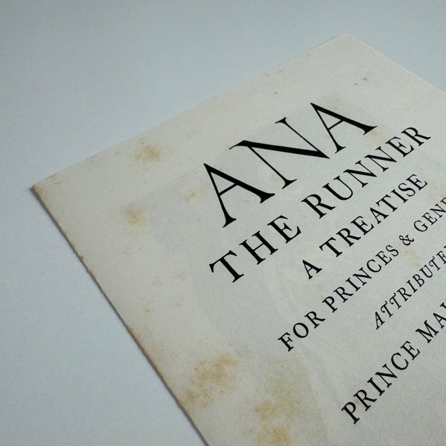 Prospectus for Ana The Runner by Patrick Miller Golden Cockerel Press 1937