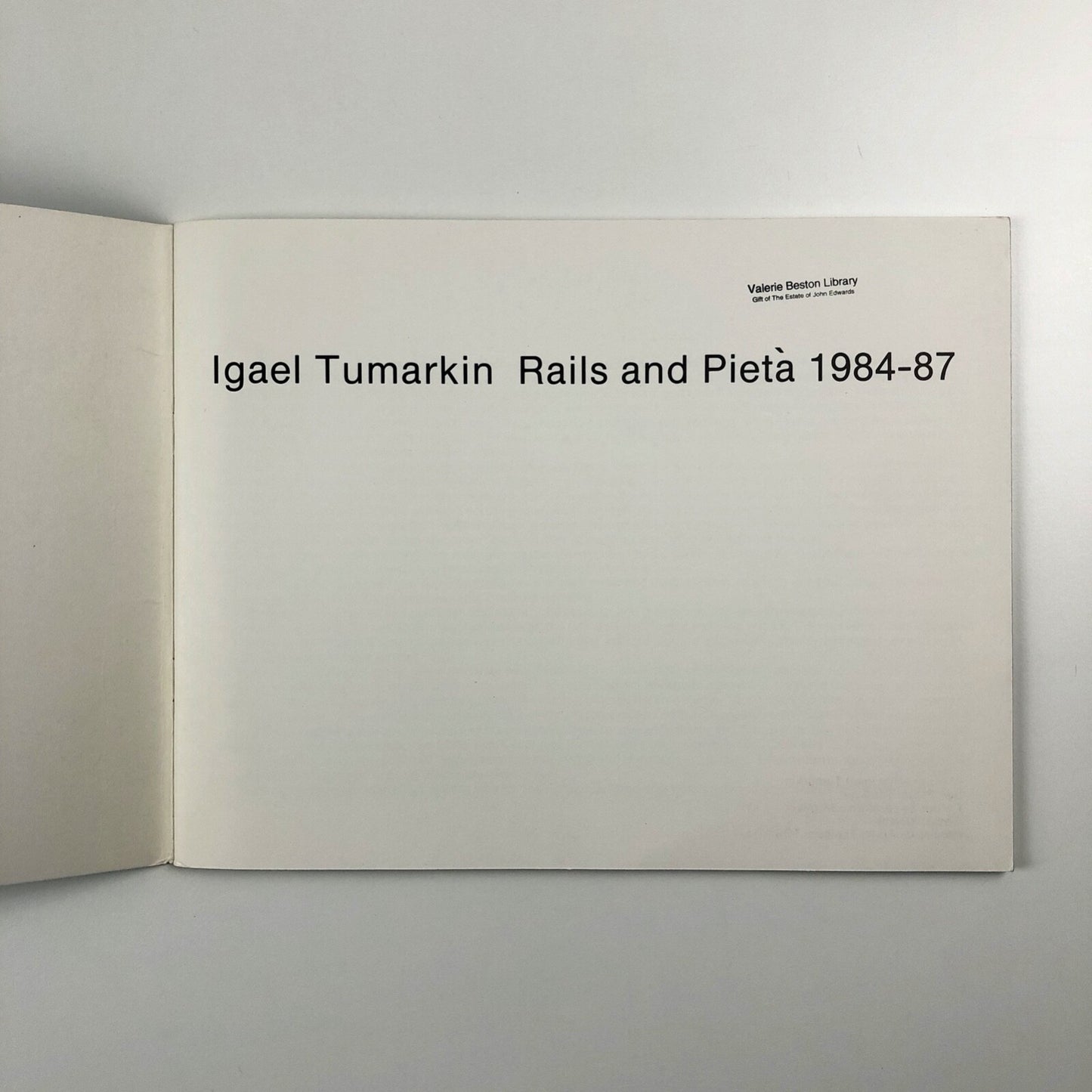 Igael Tumarkin Rails and Pietà 1984-87 | Israel Museum exhibition catalogue, 1987