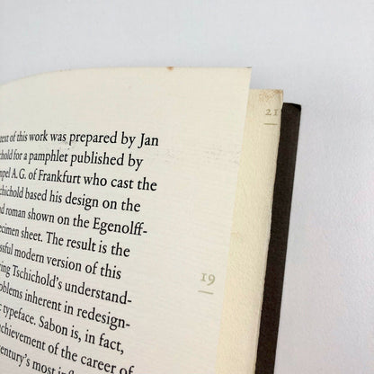 The Life & Importance of Jakob Sabon | Jan Tschichold | Poltroon Press, 1979