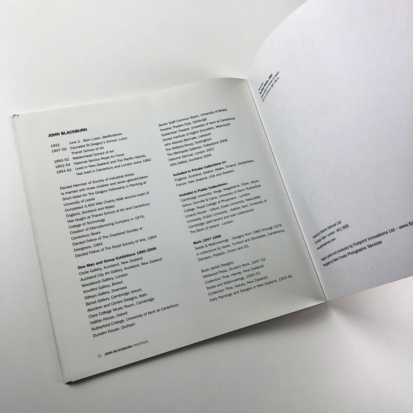 John Blackburn. Paintings | Osborne Samuel catalogue, 2009