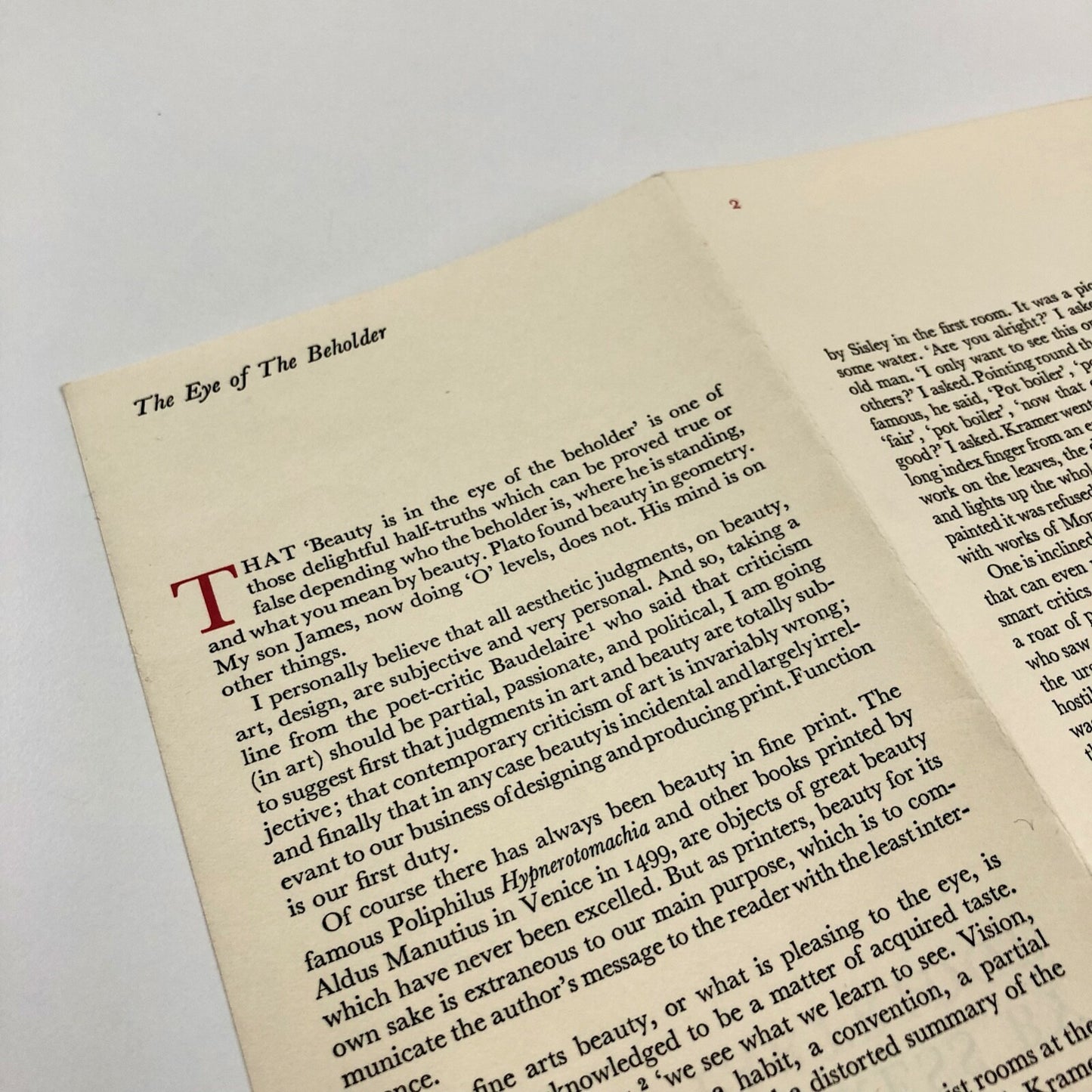 The Eye of the Beholder by Walter Partridge Wynkyne de Worde 1970 | Folded leaflet
