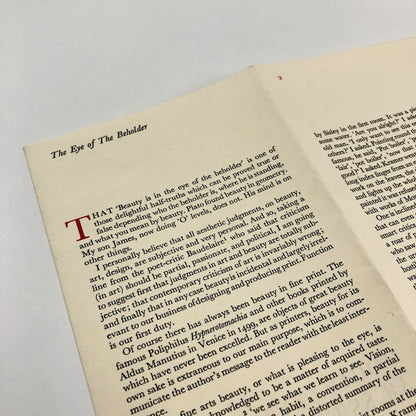 The Eye of the Beholder by Walter Partridge Wynkyne de Worde 1970 | Folded leaflet