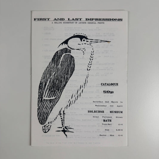 First and Last Impressions | selling exhibition of artists original prints | Holburne Museum, Bath c1970s